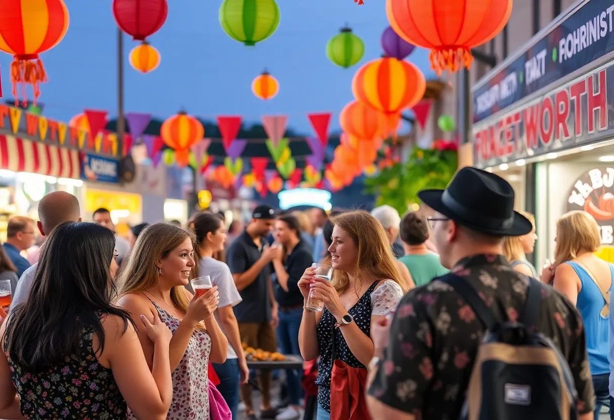 Crowd enjoying food at a Fort Worth culinary event
