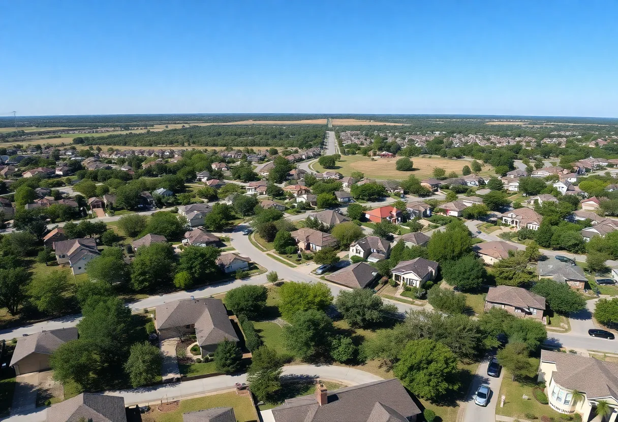A view of diverse homes in Fort Worth, Texas