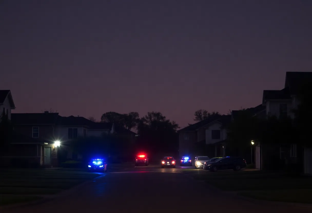 Police presence in a Fort Worth neighborhood following a shooting incident.