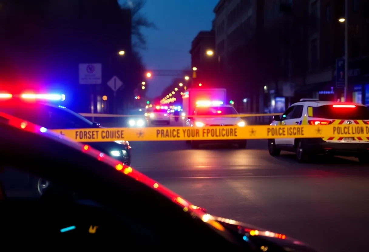 Fort Worth police at a crime scene investigating threats and arson incidents