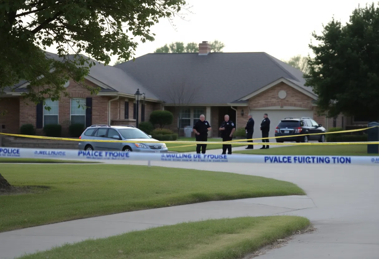 Police investigation at a shooting scene in Fort Worth, Texas