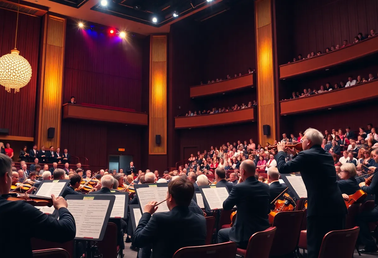 Musicians of Fort Worth Symphony Orchestra performing on stage