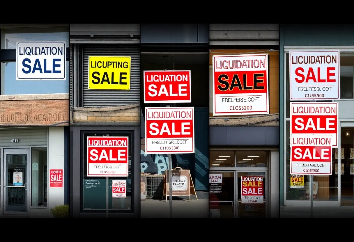 Closed Francesca's store with liquidation sale signs