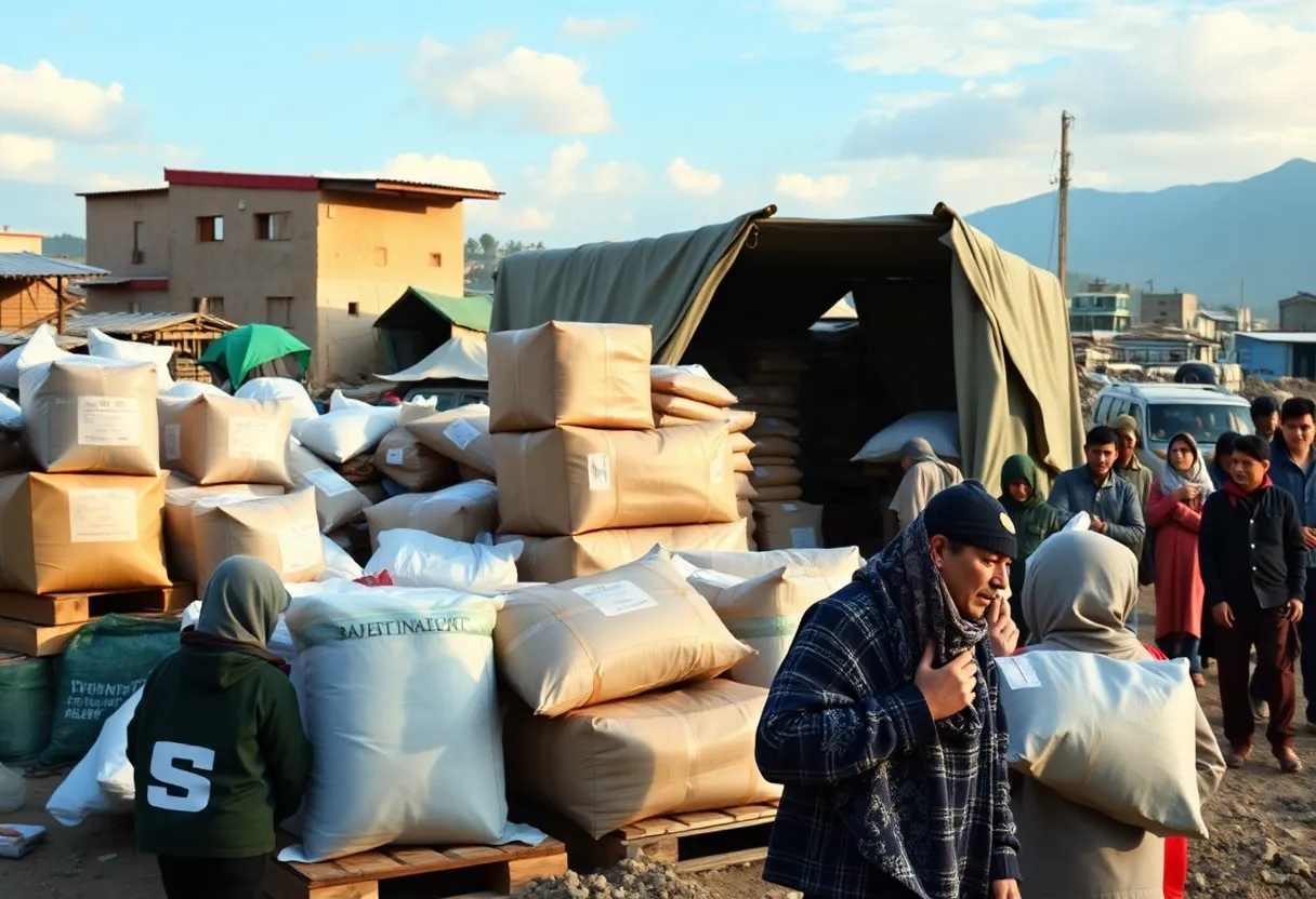 Symbolic representation of peace and humanitarian efforts in Gaza.