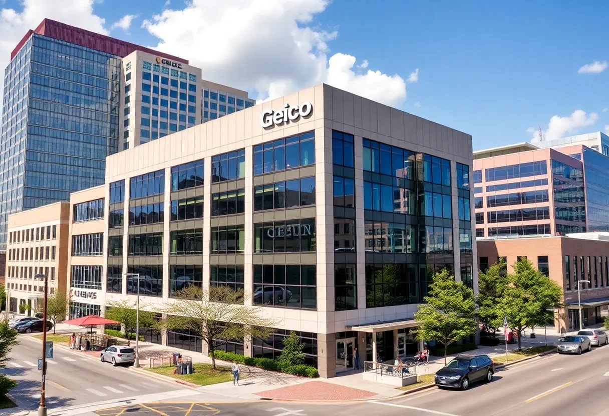 New Geico office in Dallas, TX representing economic growth