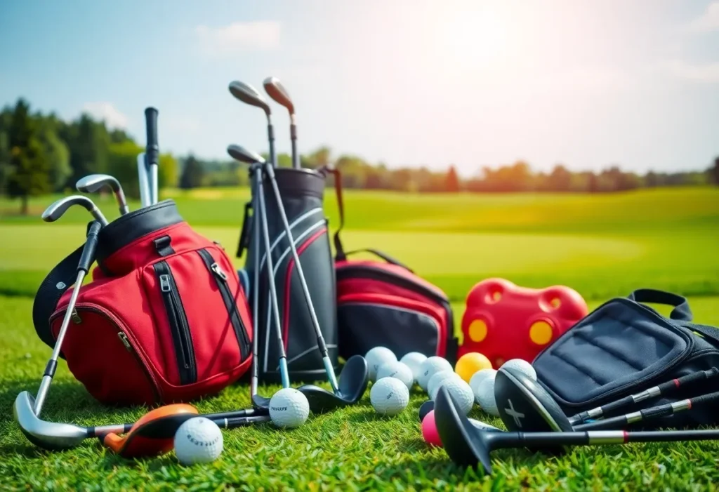 Display of new golf equipment and clubs for 2026