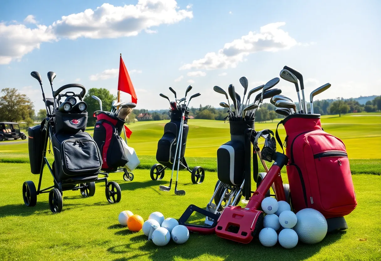 A display of various golf equipment available on sale for January 2026.