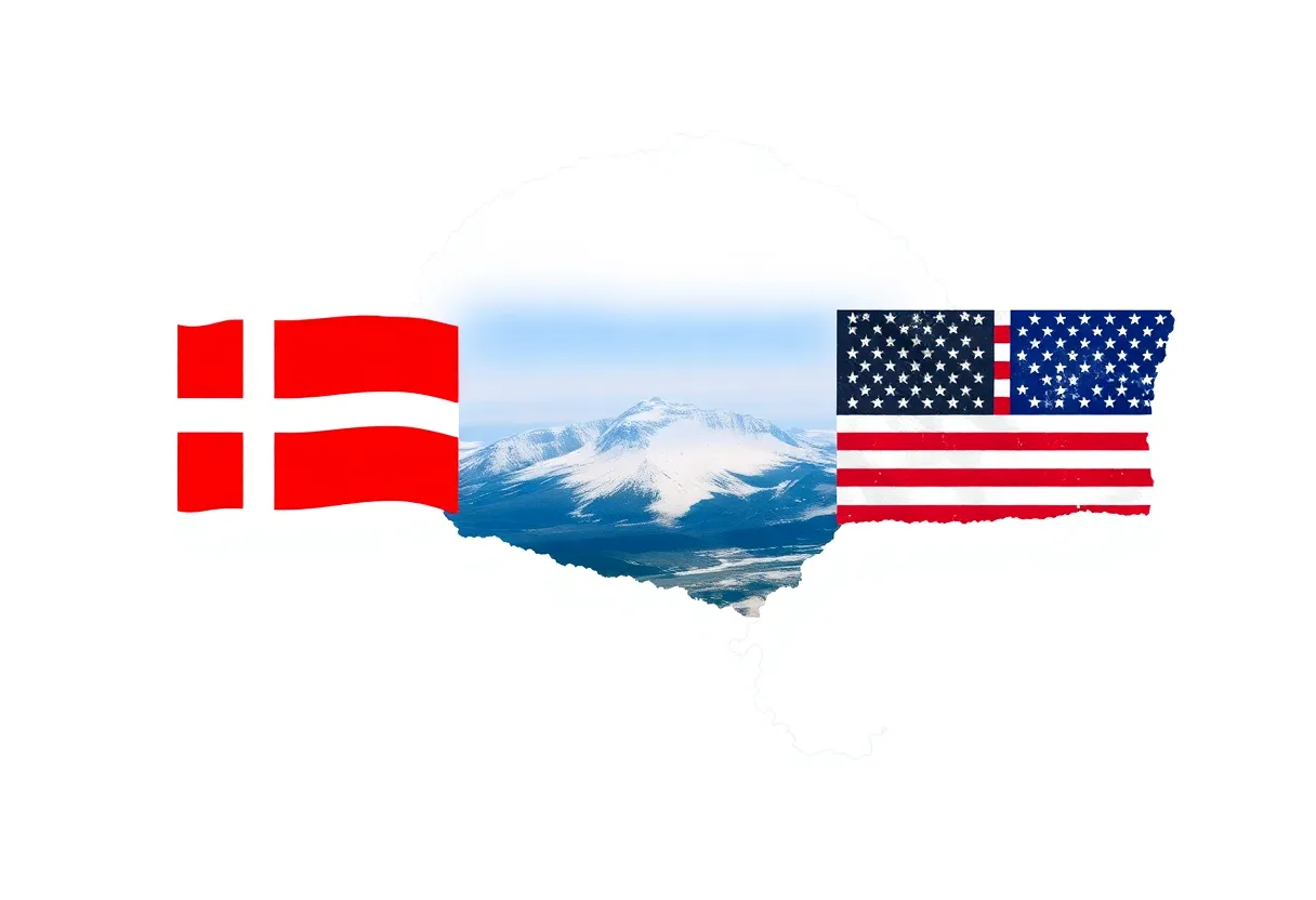 A symbolic representation of Greenland's sovereignty discussions with Denmark and the U.S.