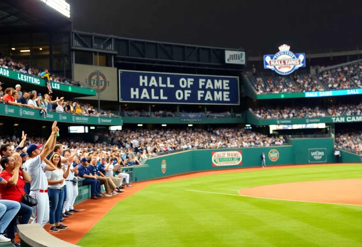 Celebration at the Baseball Hall of Fame ceremony