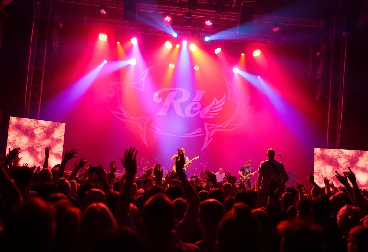 Hawthorne Heights performing live at their concert