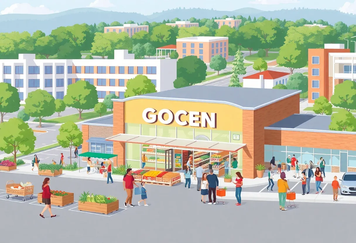 Rendering of the H-E-B store in Forney within the Village at Gateway development.