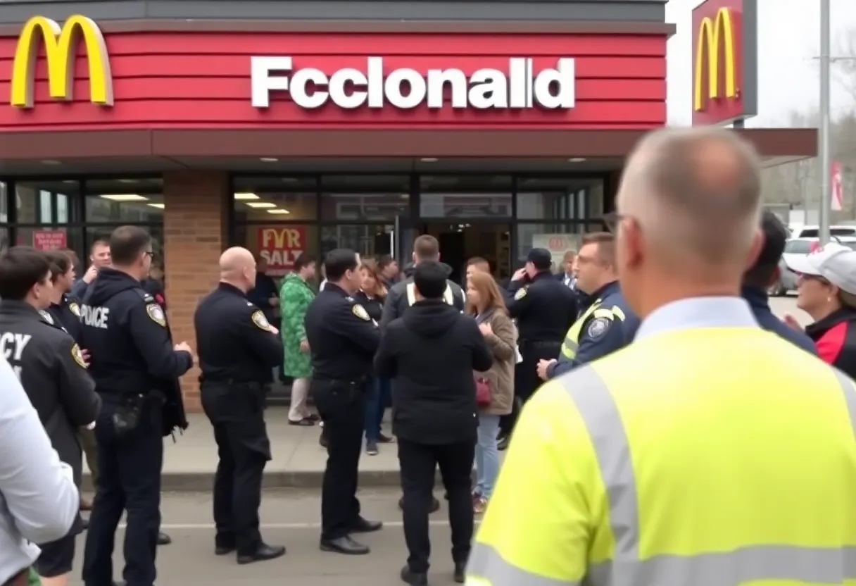 Police responding to an incident at a Chick-fil-A restaurant