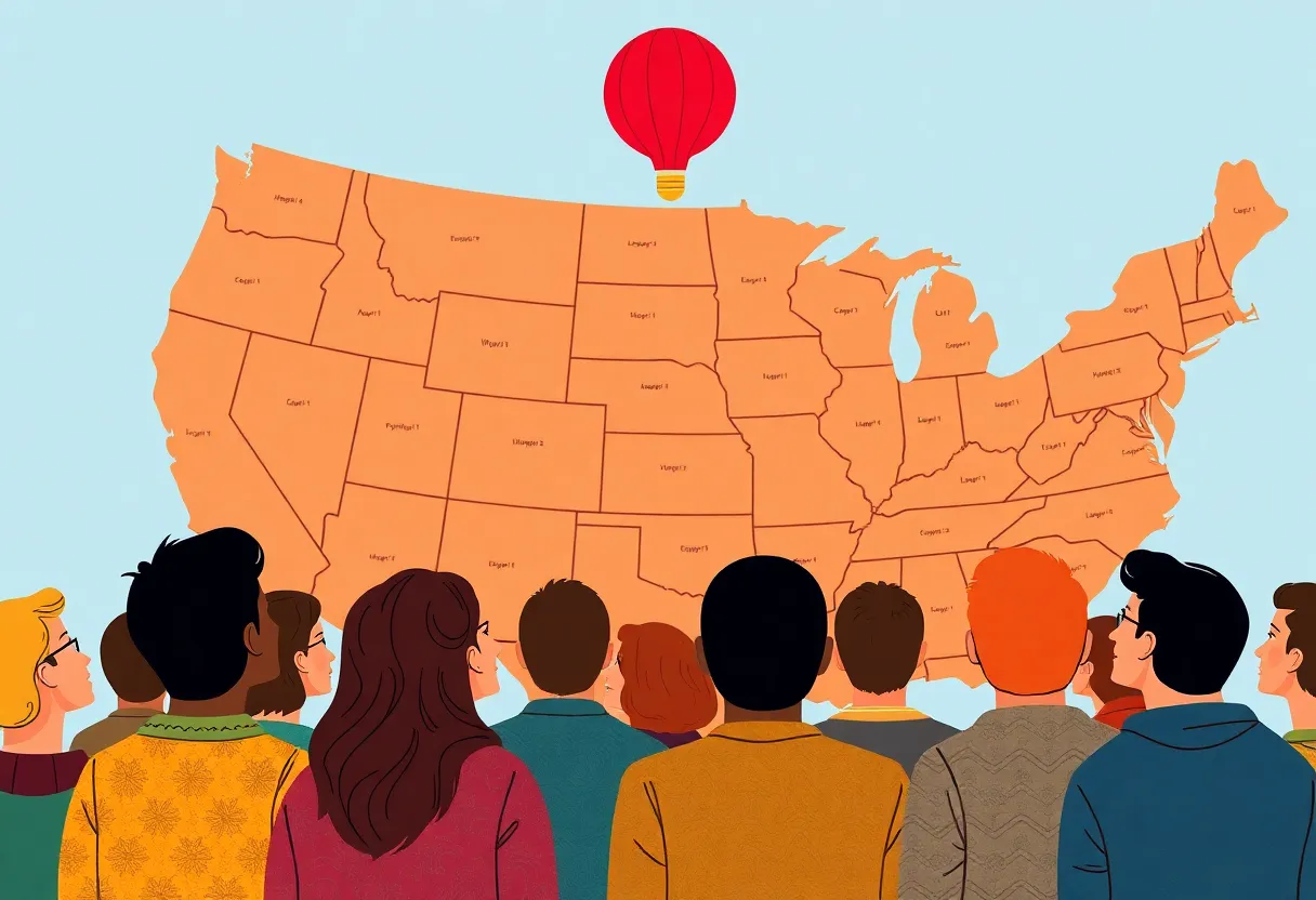 Diverse group of people contemplating immigration to the U.S.