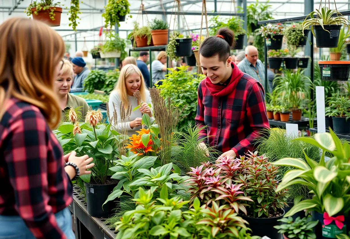 Participants engaging in indoor gardening at Calloway's Nursery event
