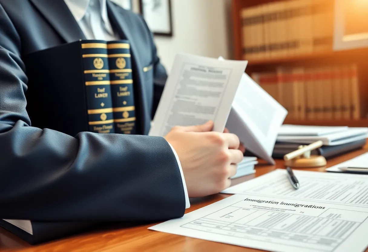 Legal office of an immigration lawyer showcasing professionalism and expertise.