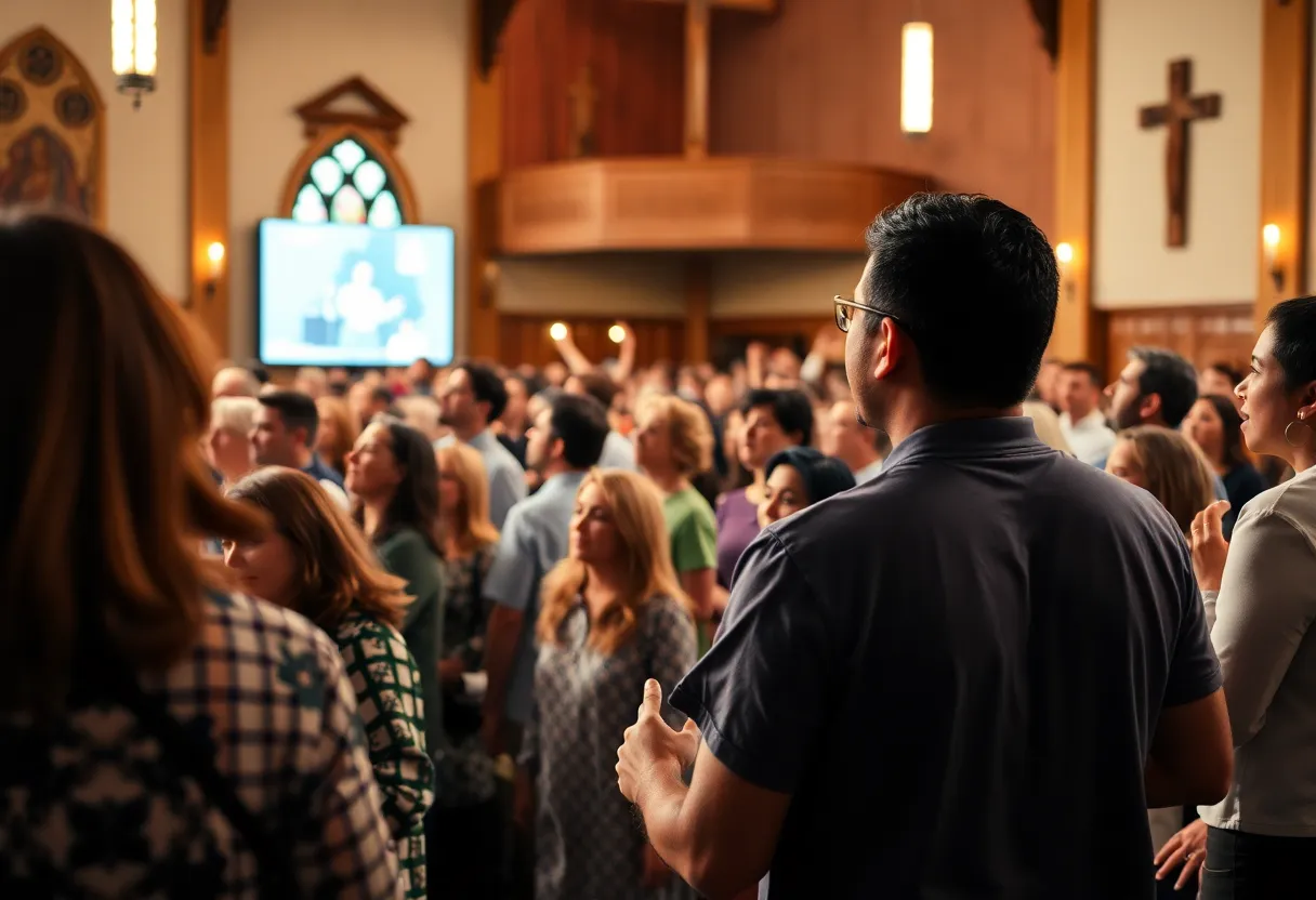 Audience enjoying a live performance at a church