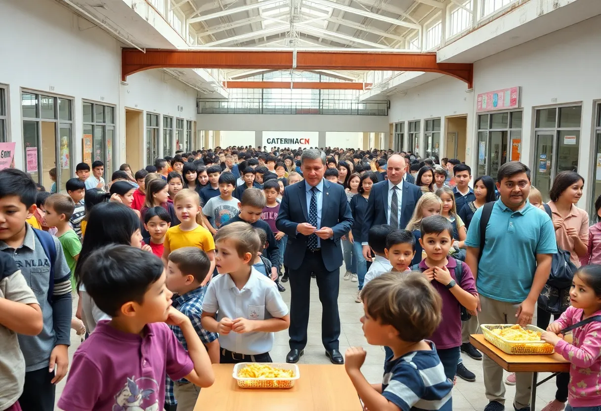Scene from Abbott Elementary showing chaotic lunchtime activities.
