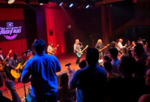Concert at House of Blues with musicians and audience