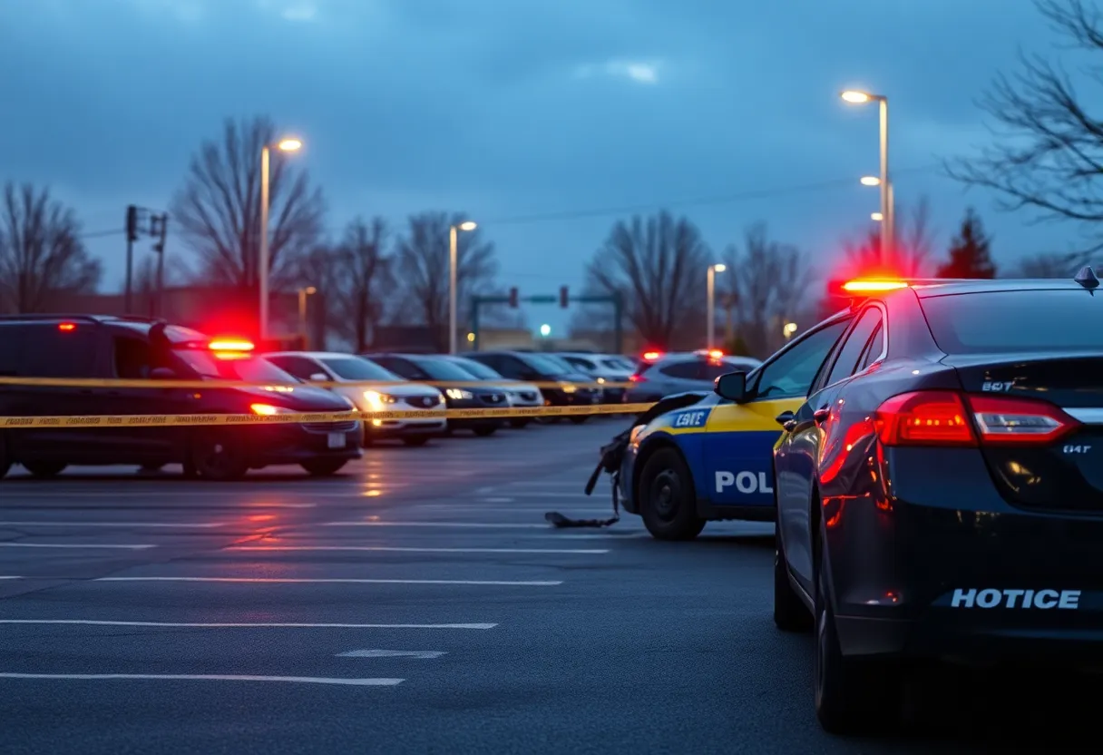 Scene of a shooting incident in Lewisville parking lot