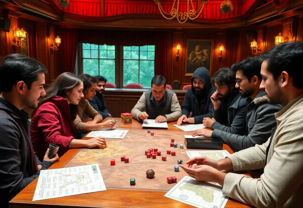Group of players enjoying a live Dungeons & Dragons game at Theatre Three