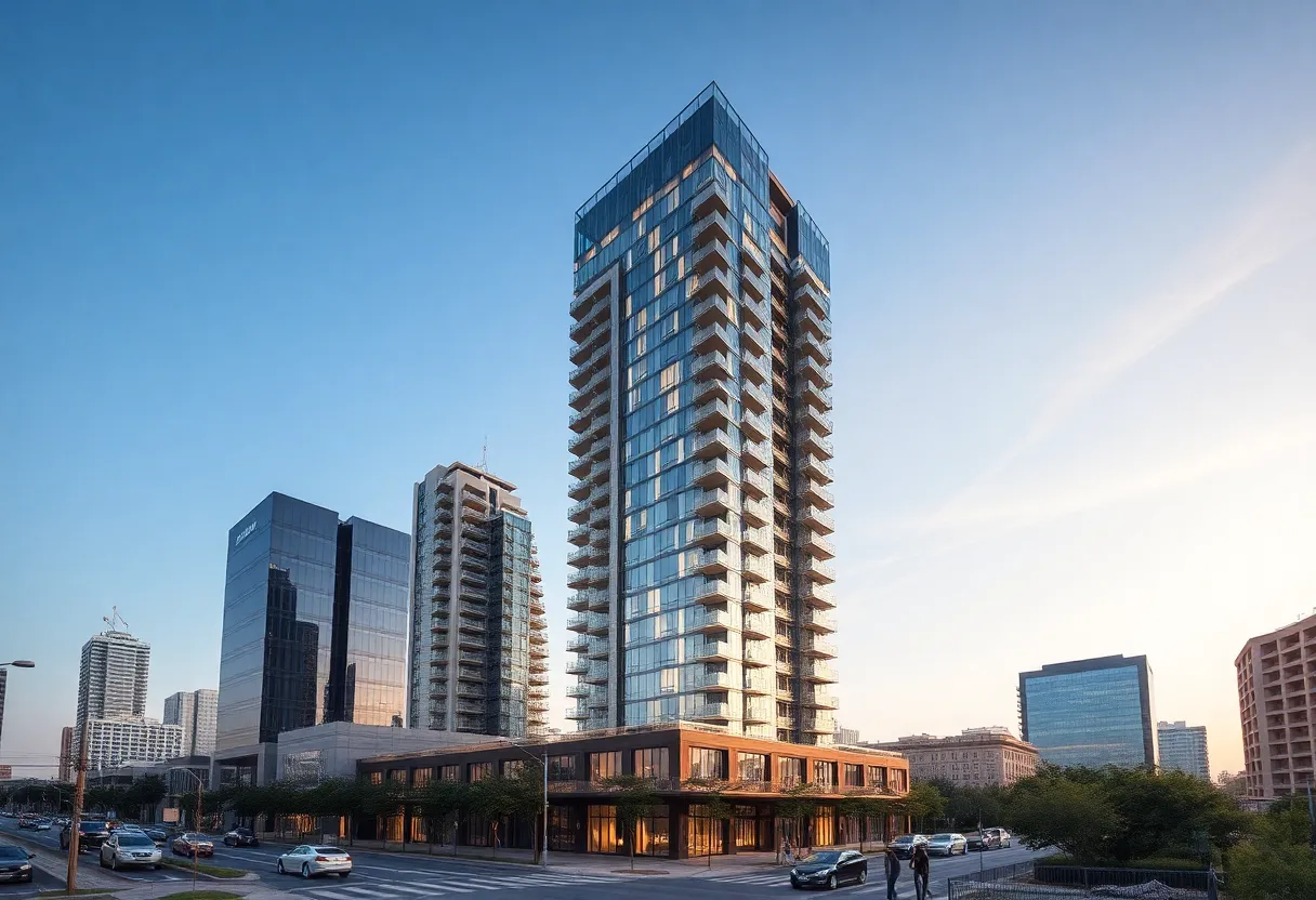 Modern luxury condominium building in Dallas, Texas.