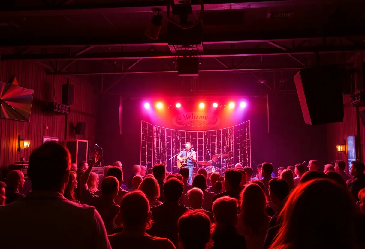 Live music concert at Tulips FTW featuring country artists.