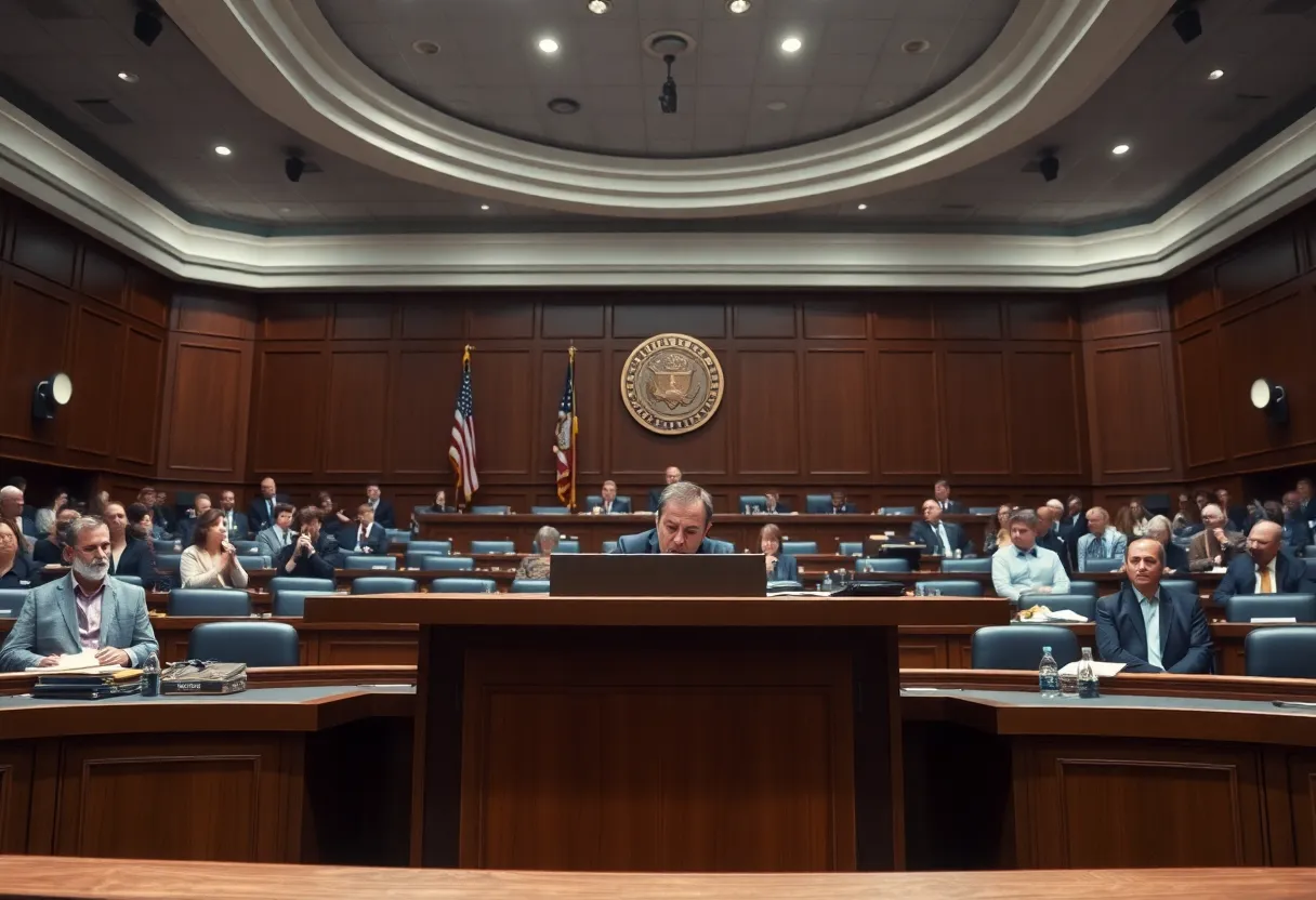 Mesquite City Council chamber during a tense moment