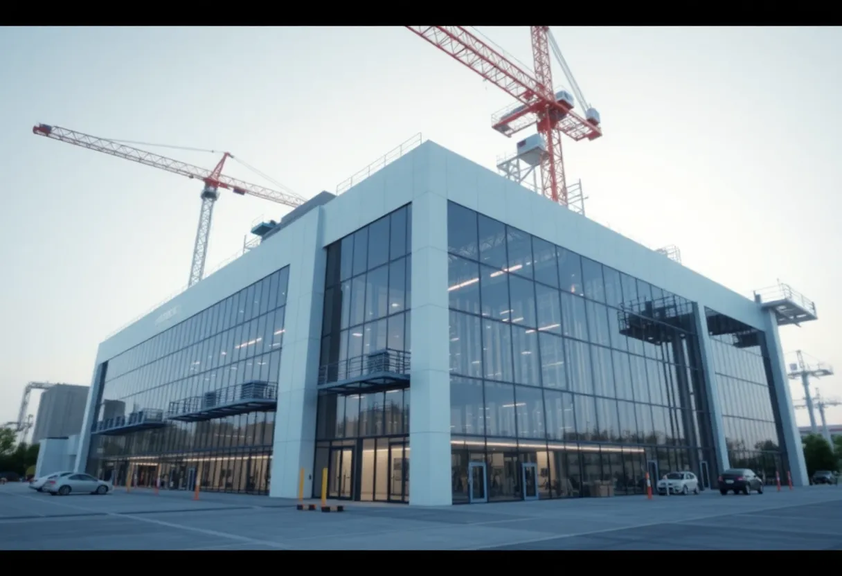 High-tech semiconductor manufacturing facility under construction