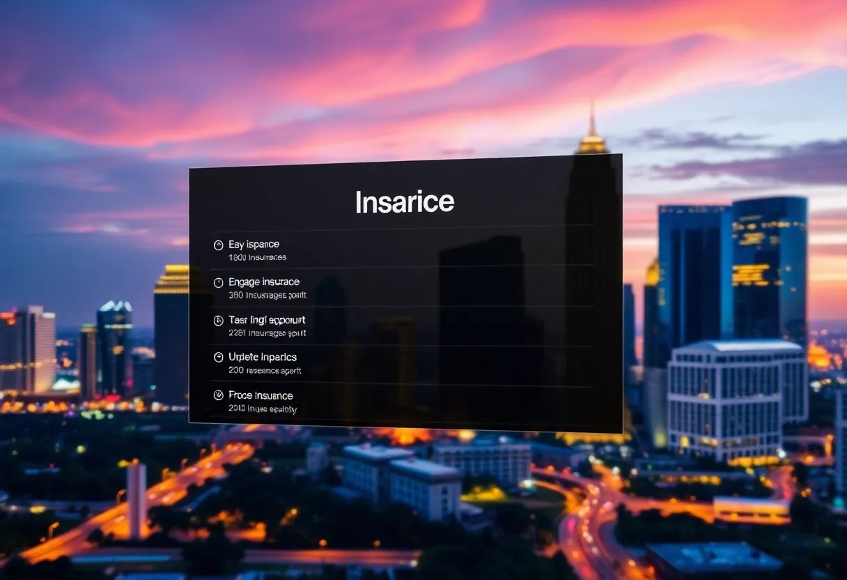 Screenshot of MyDallasInsurance.com with insurance quotes displayed