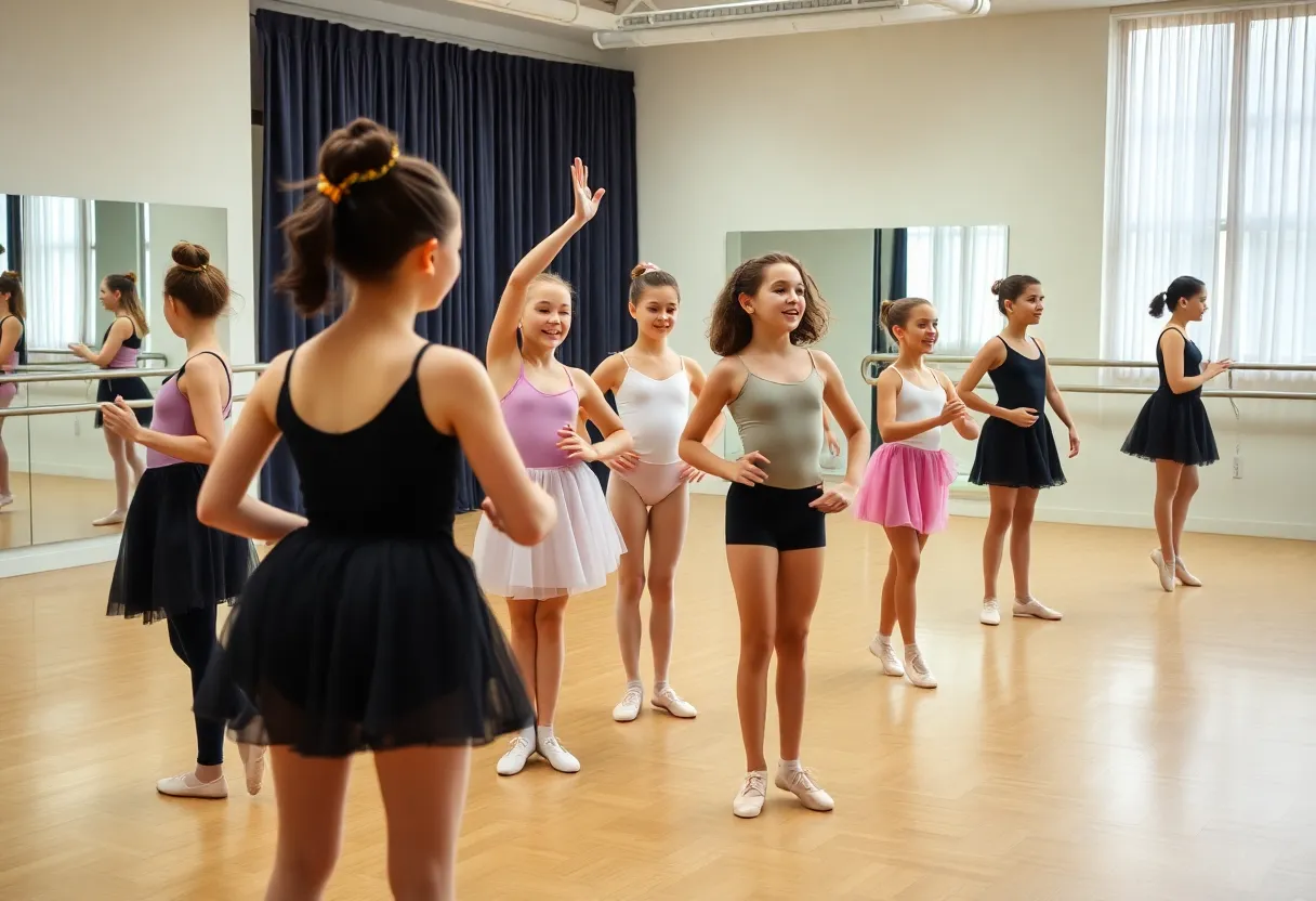 Dancers practicing for auditions at the Nashville School of Ballet