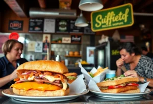 Exterior view of New York Sub sandwich shop in Dallas