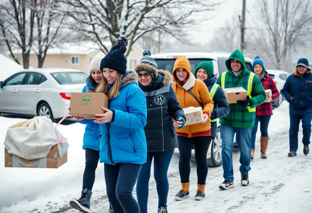 Volunteers delivering meals during winter storm in North Texas