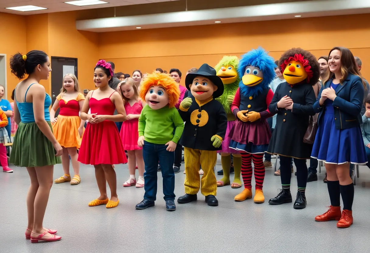 Performers auditioning for roles at Universal Kids Resort