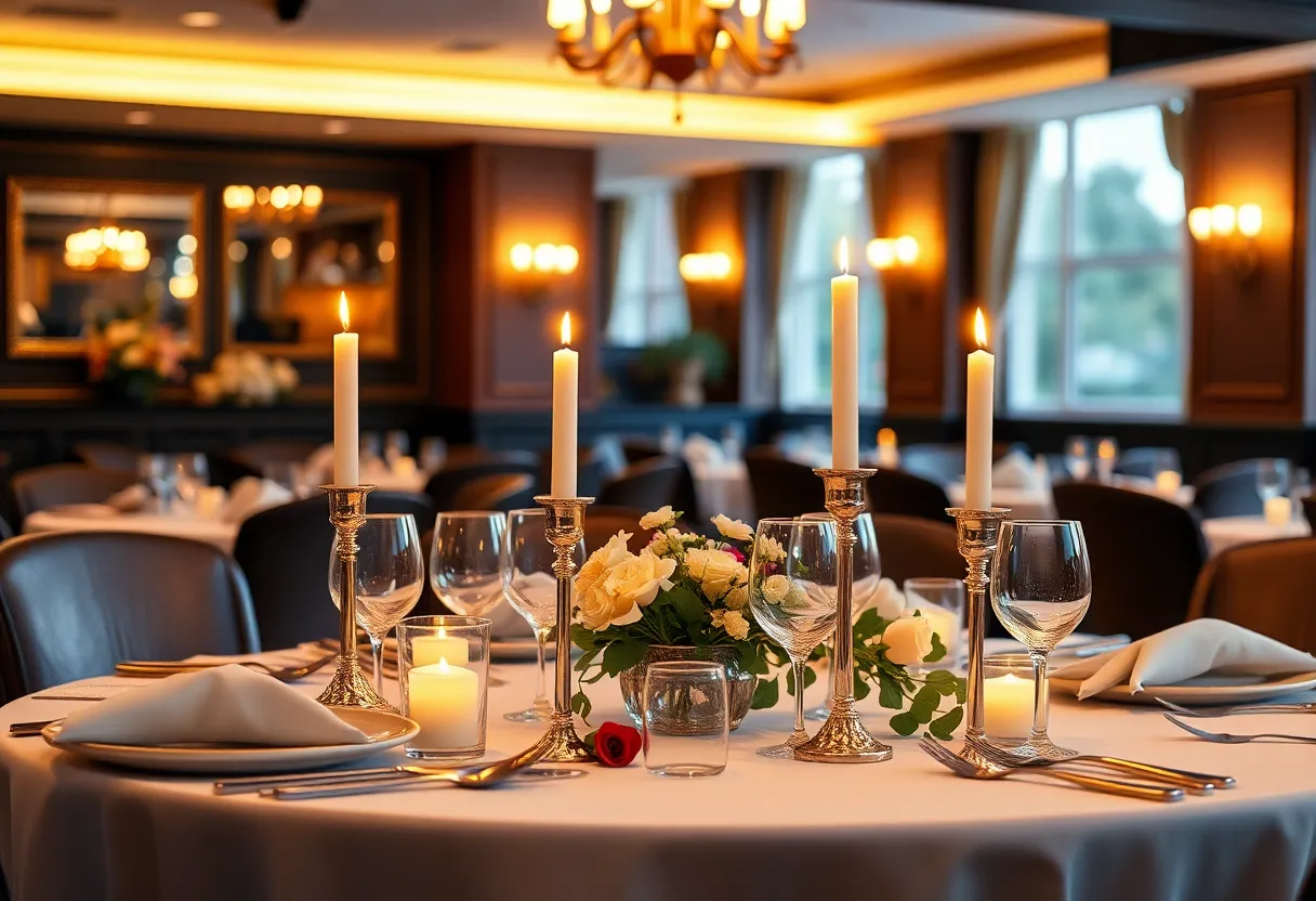 Intimate dining setup for Valentine's Day