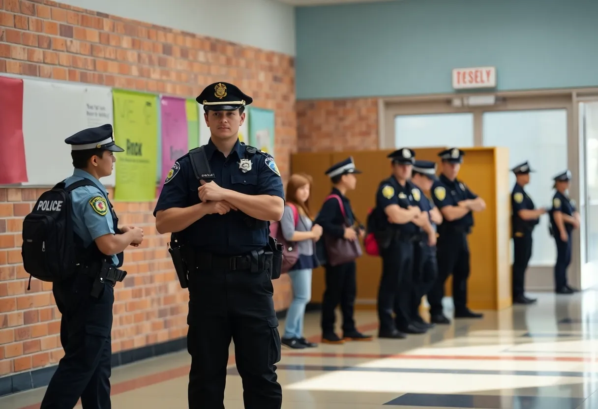 Police presence at a school in Sanger ISD