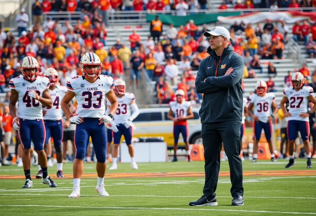 TCU football players training on the field
