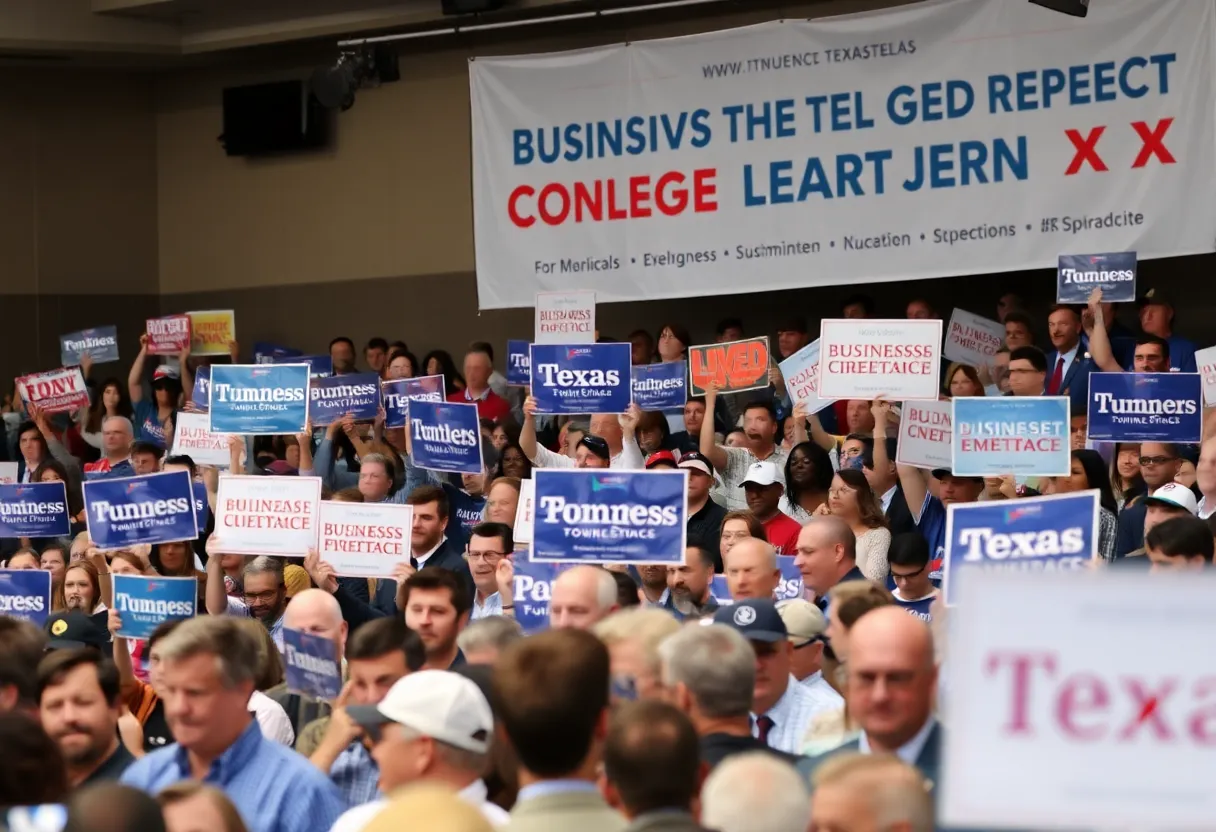 Political rally for the Texas Comptroller primary