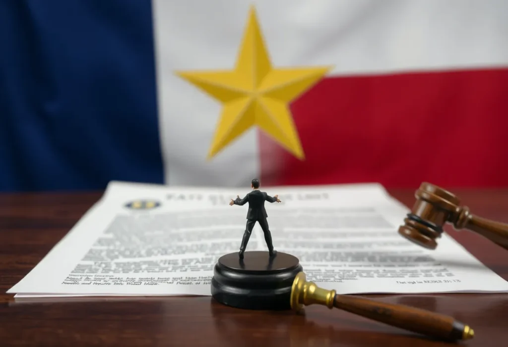 Legal documents with the Texas state flag indicating a challenge to DEI programs