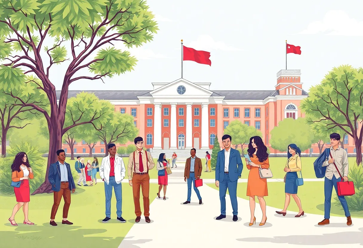 Overview of a public university in Texas with international workers