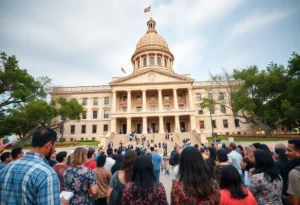 Overview of the Texas state capitol building with community involvement.