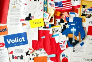 Abstract representation of Texas political campaign dynamics