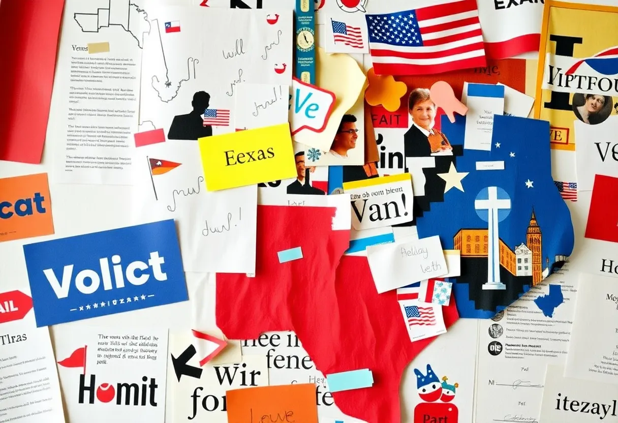 Abstract representation of Texas political campaign dynamics