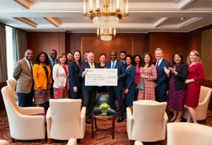 Celebration of Texas Instruments donation to United Way