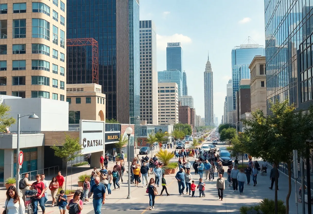 Urban landscape of Dallas representing population growth