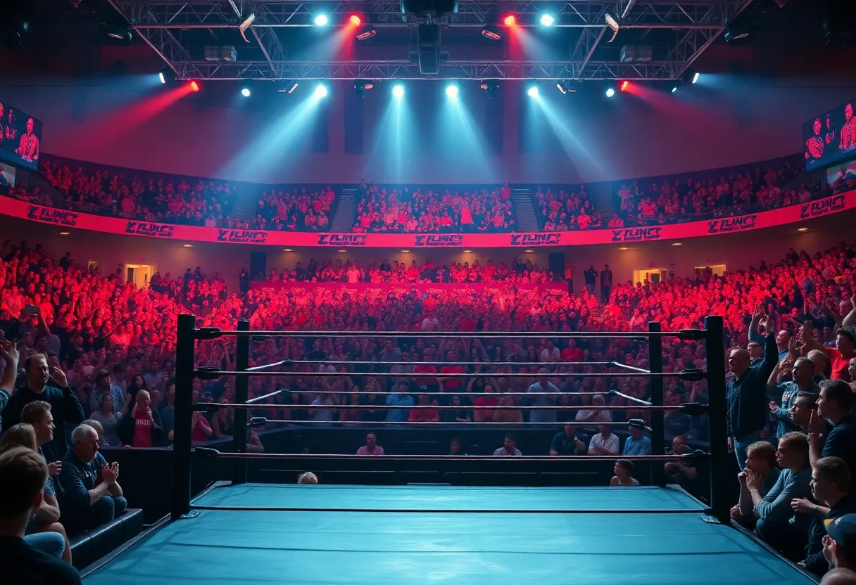 Wrestling arena set up for TNA event Genesis