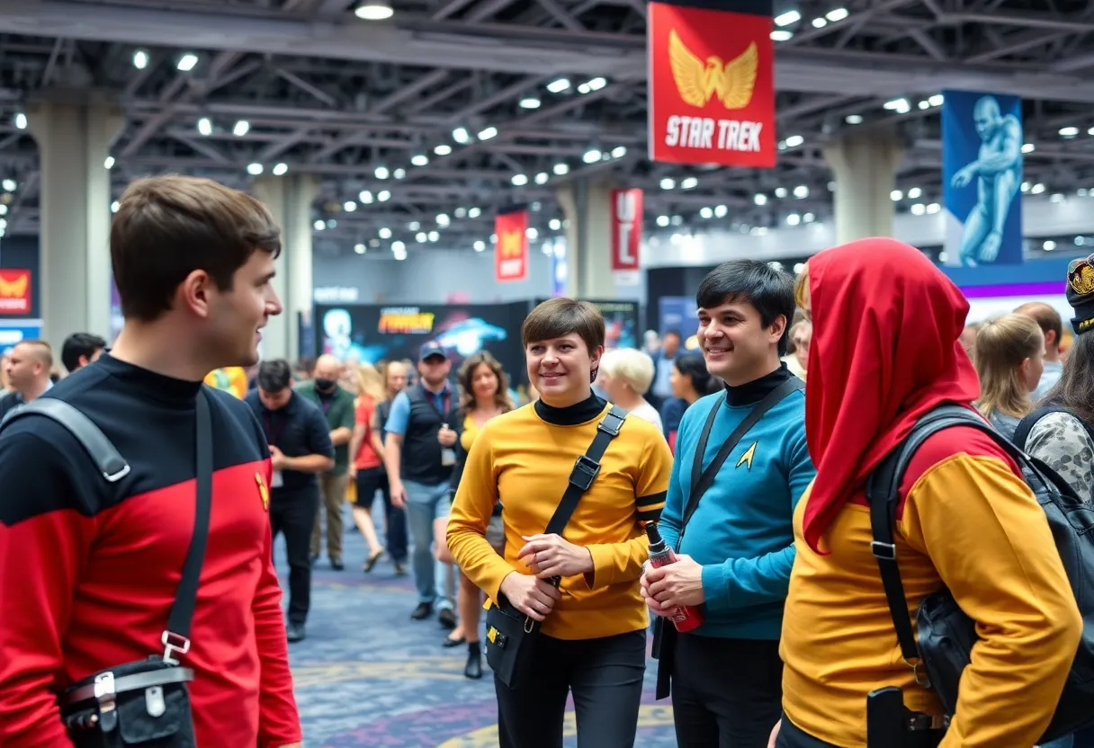 Attendees in Star Trek costumes at Trek Fest