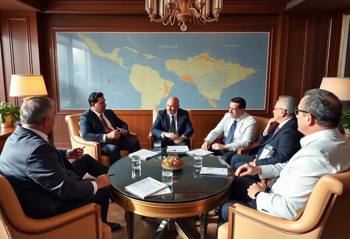 President Trump meeting with oil executives to discuss Venezuela oil investments.