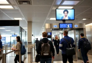 Passengers utilizing TSA Touchless ID at Dallas Love Field Airport