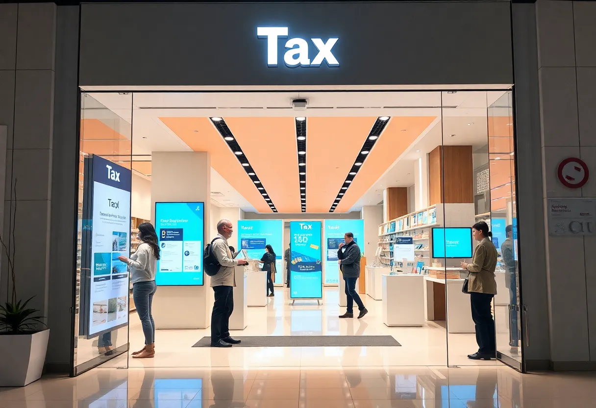 Exterior view of the TurboTax flagship store in SoHo, NYC