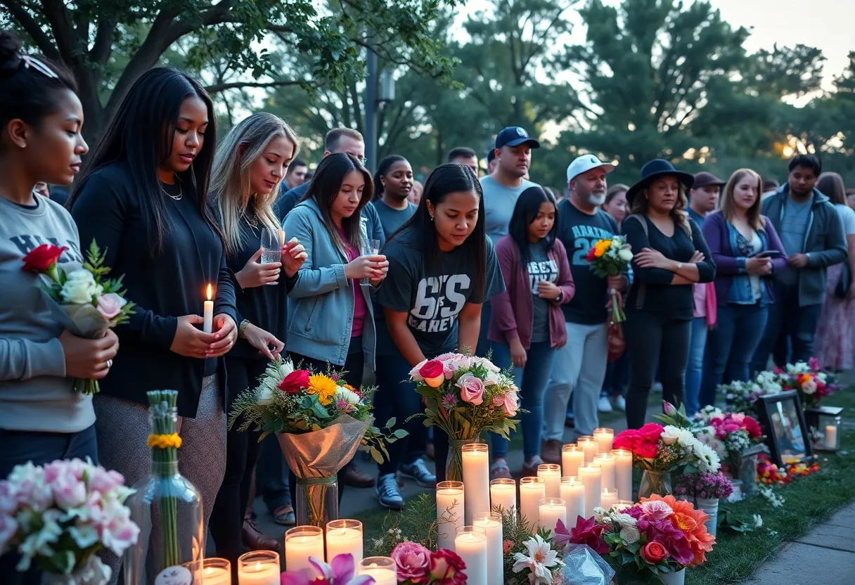 Vigil for Zeethewizard with candles and flowers